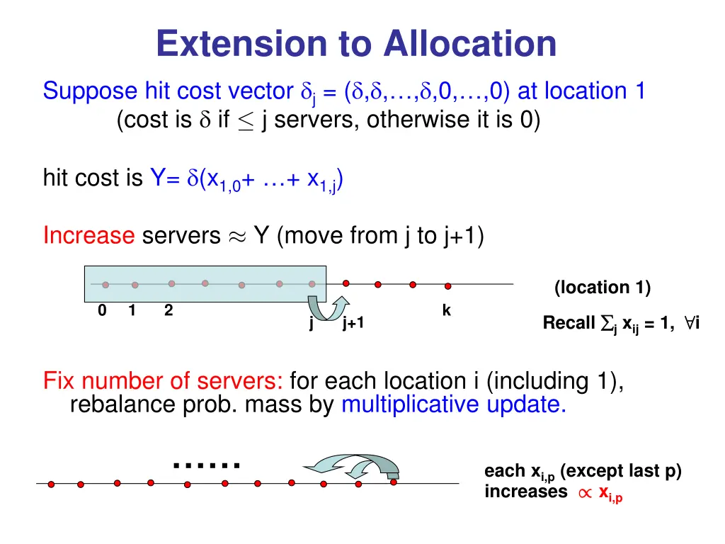 extension to allocation suppose hit cost vector