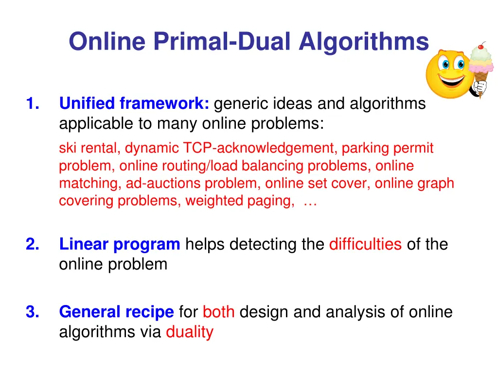 online primal dual algorithms
