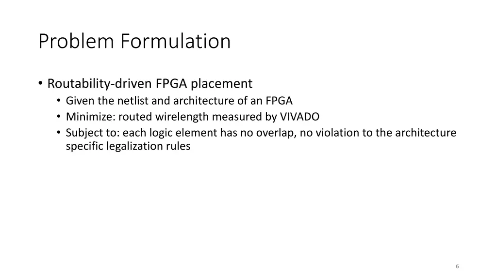 problem formulation