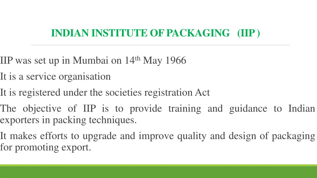 indian institute of packaging iip