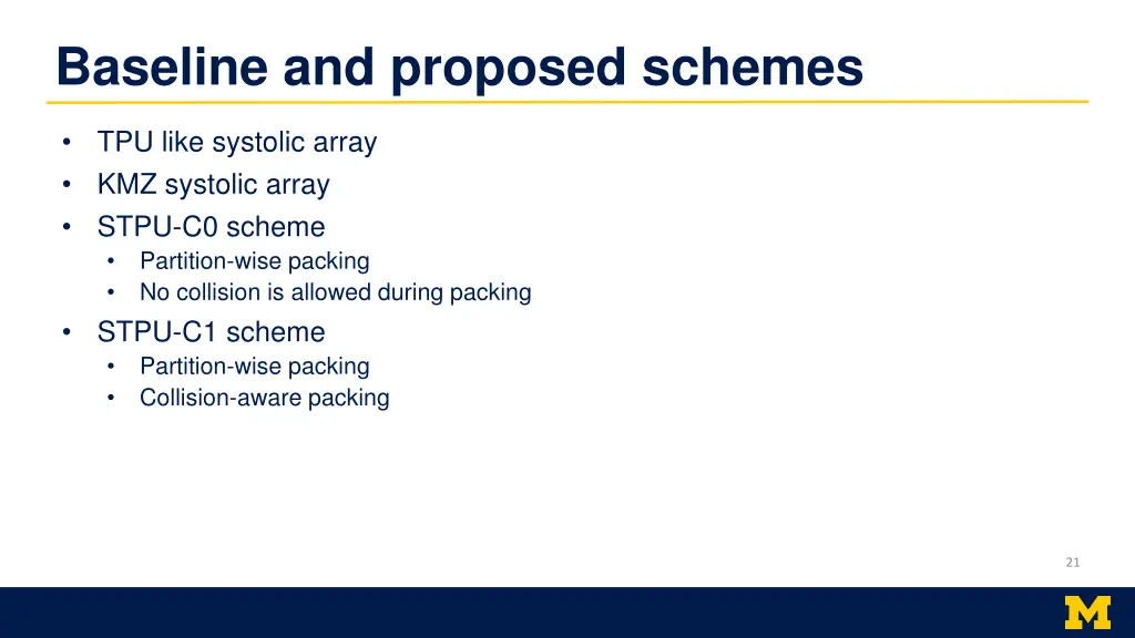 baseline and proposed schemes