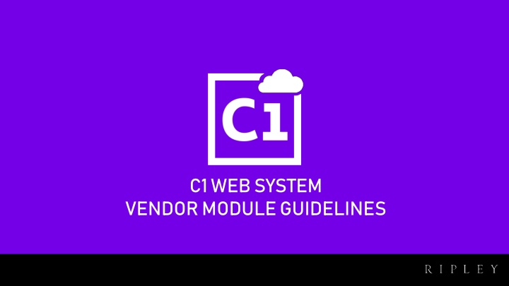 c1 web system vendor module guidelines