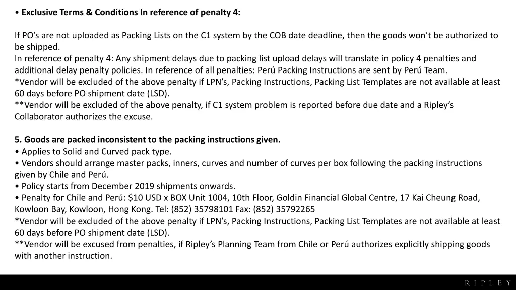 exclusive terms conditions in reference