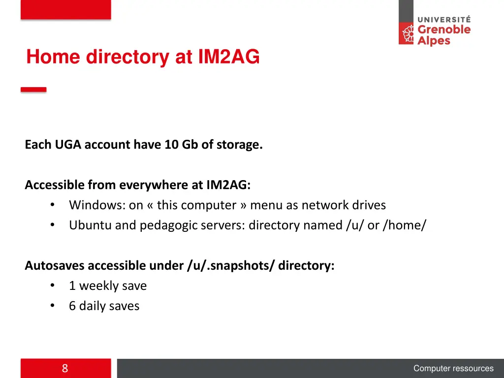 home directory at im2ag