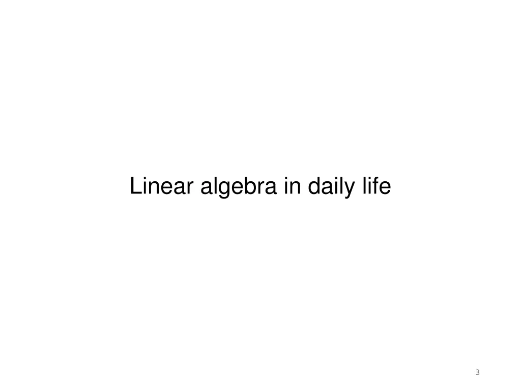 linear algebra in daily life