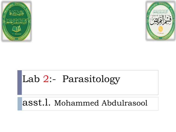 lab 2 parasitology