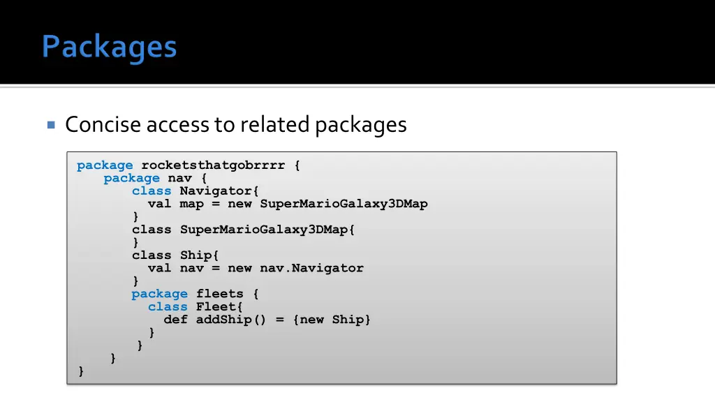 concise access to related packages