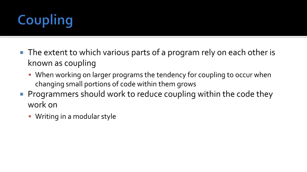 the extent to which various parts of a program