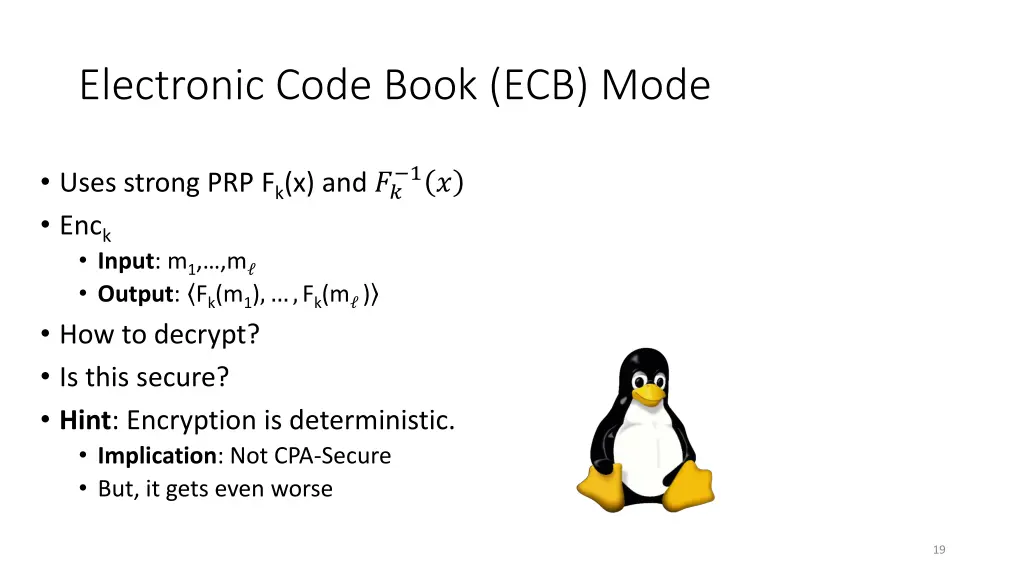 electronic code book ecb mode