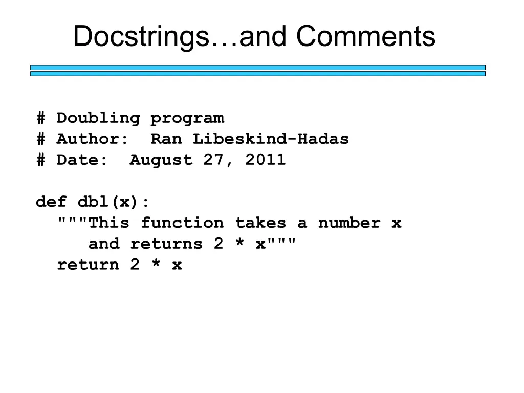 docstrings and comments