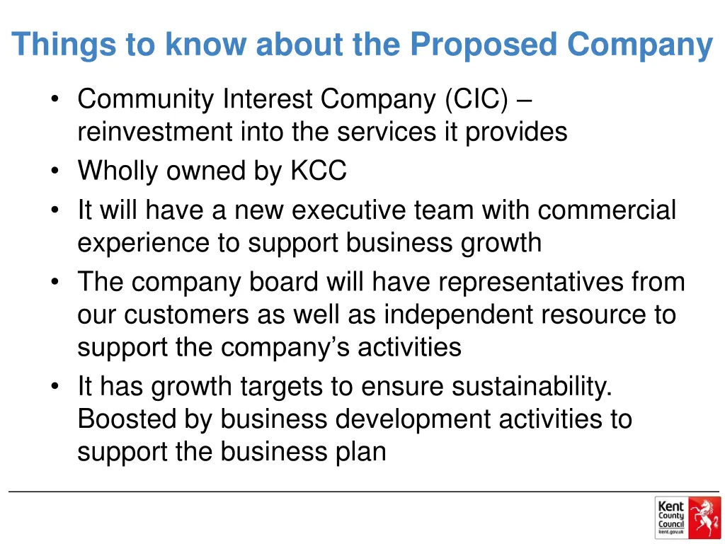 things to know about the proposed company