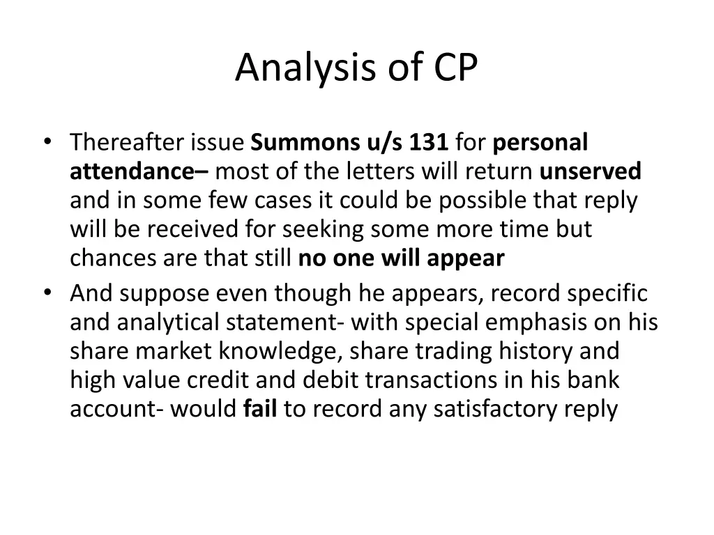 analysis of cp 1
