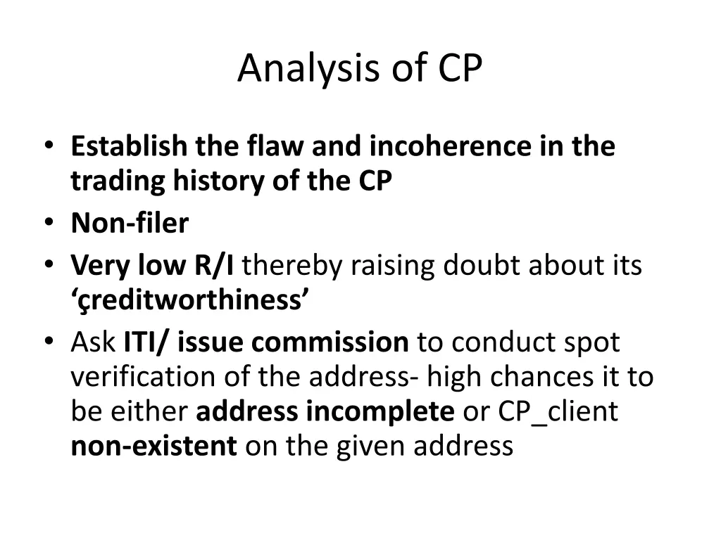 analysis of cp