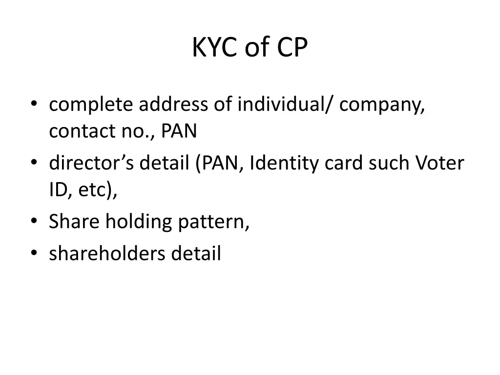 kyc of cp