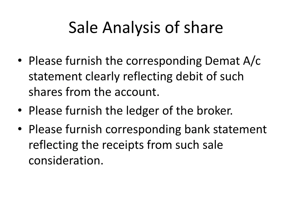 sale analysis of share 1