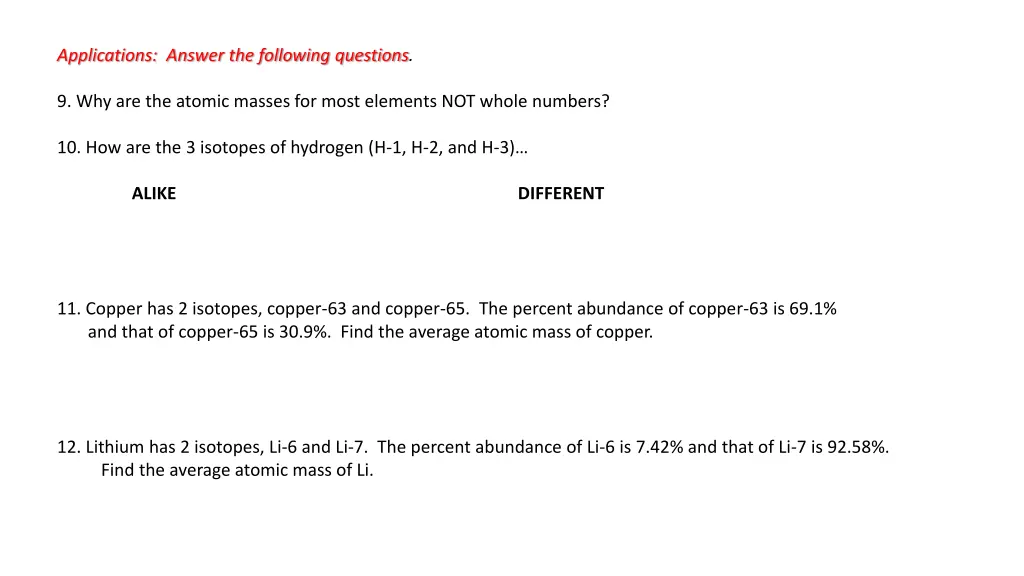 applications answer the following questions