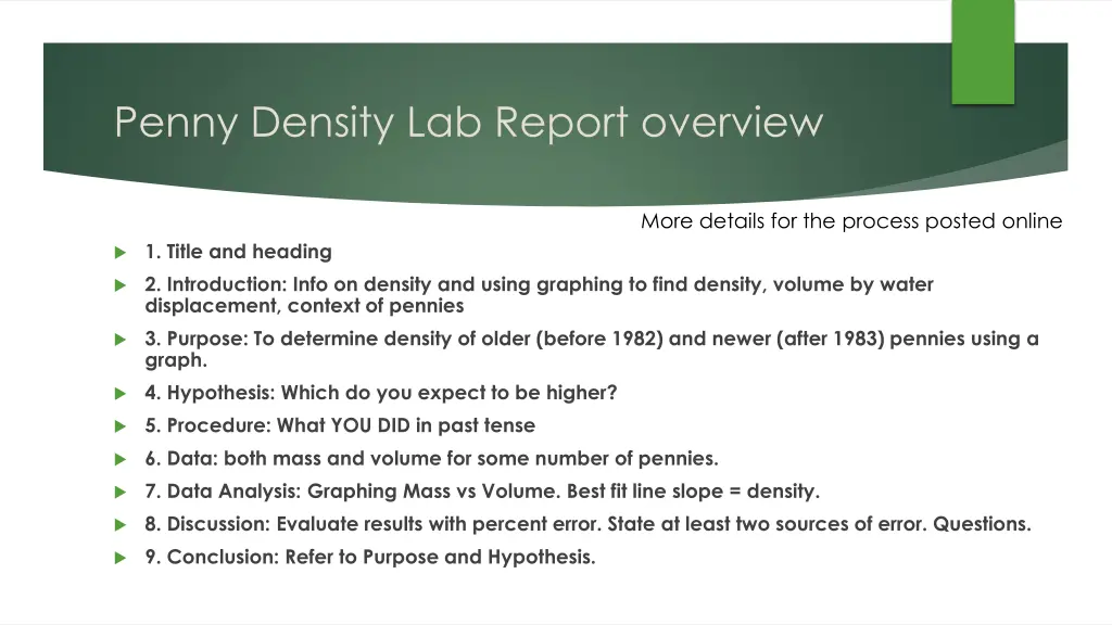 penny density lab report overview