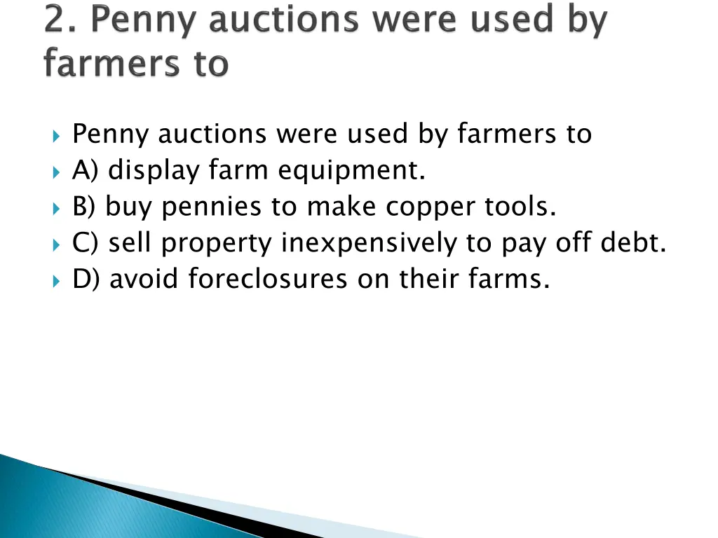 penny auctions were used by farmers to a display