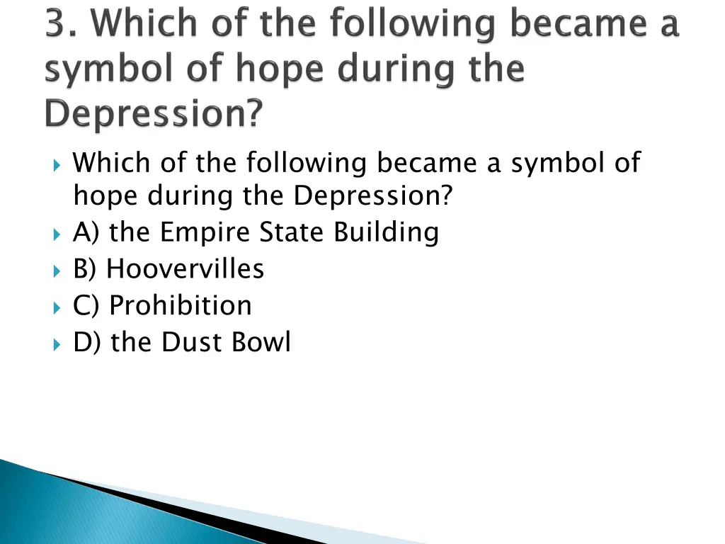 which of the following became a symbol of hope