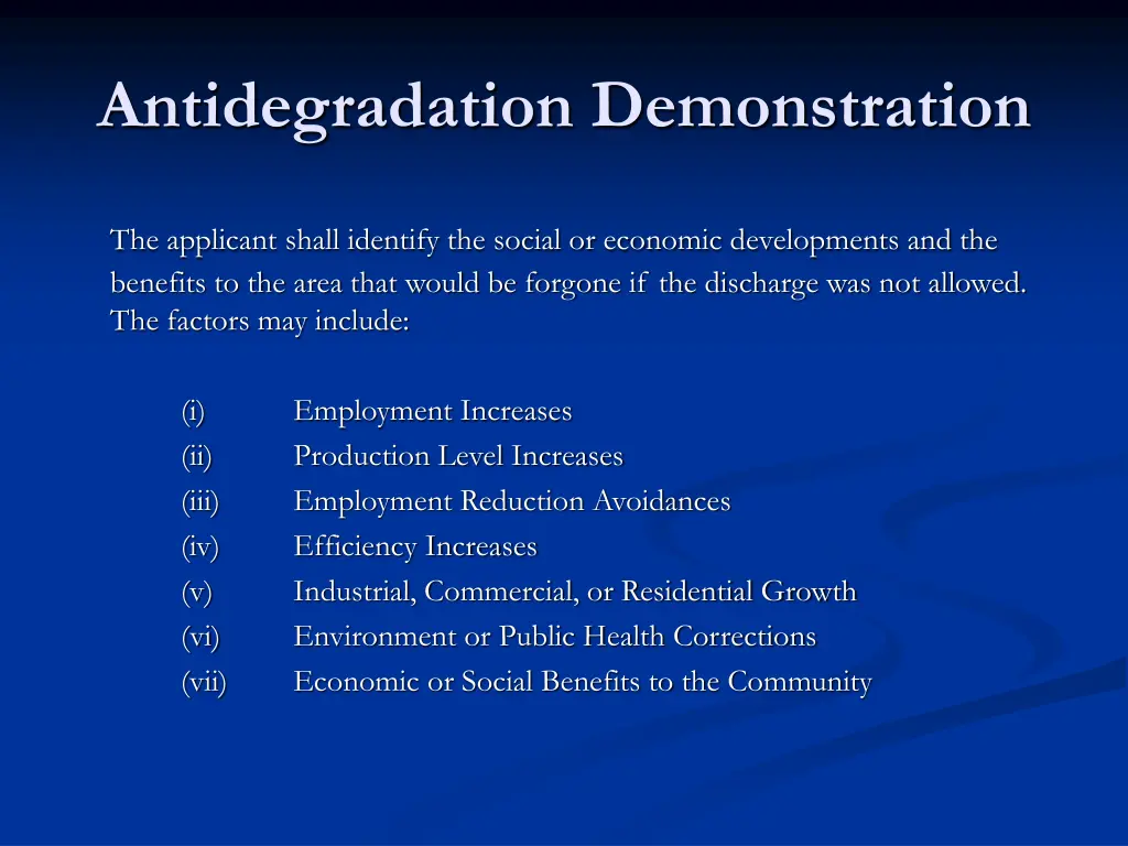 antidegradation demonstration 1