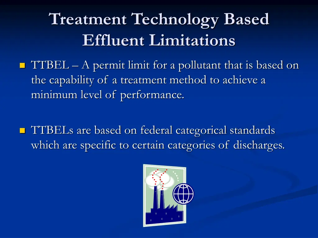 treatment technology based effluent limitations