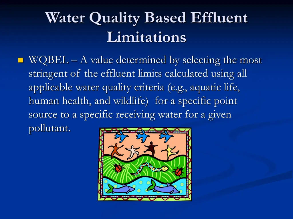water quality based effluent limitations