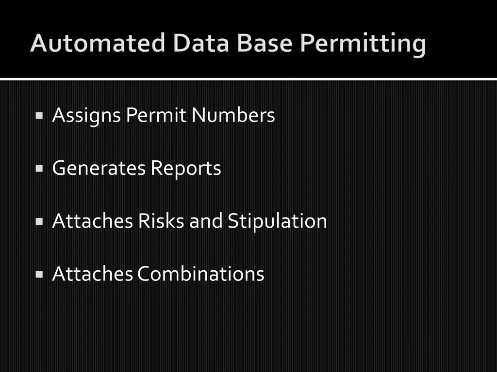 assigns permit numbers
