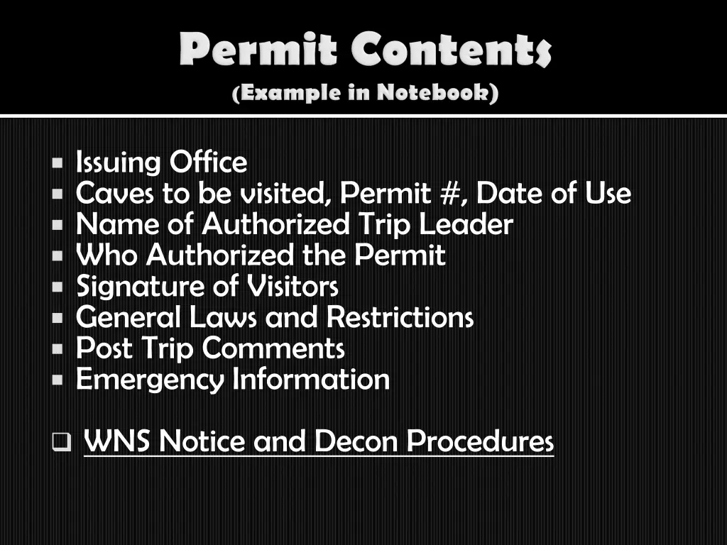 issuing office caves to be visited permit date