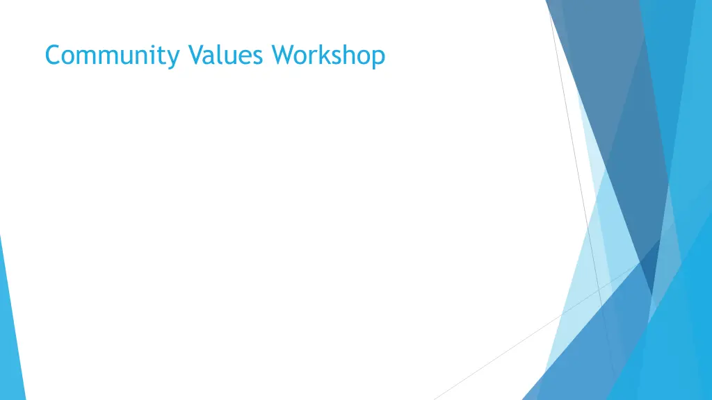 community values workshop