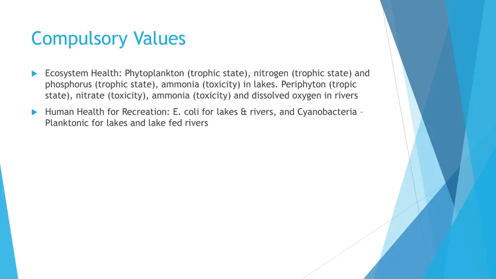 compulsory values