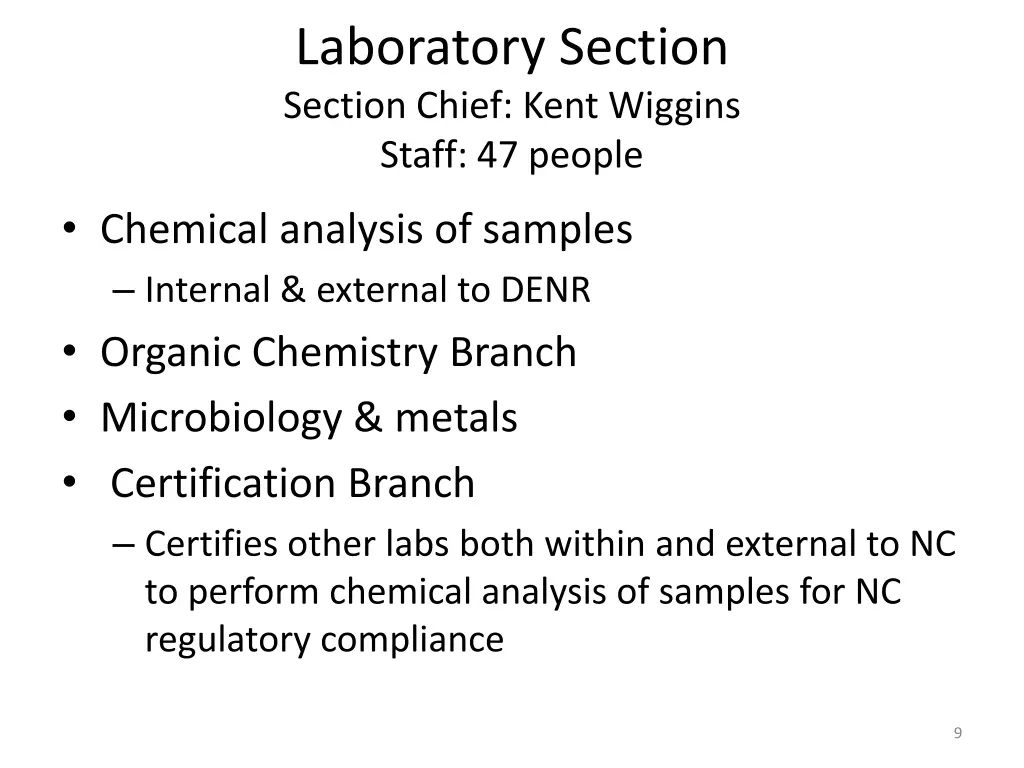 laboratory section section chief kent wiggins