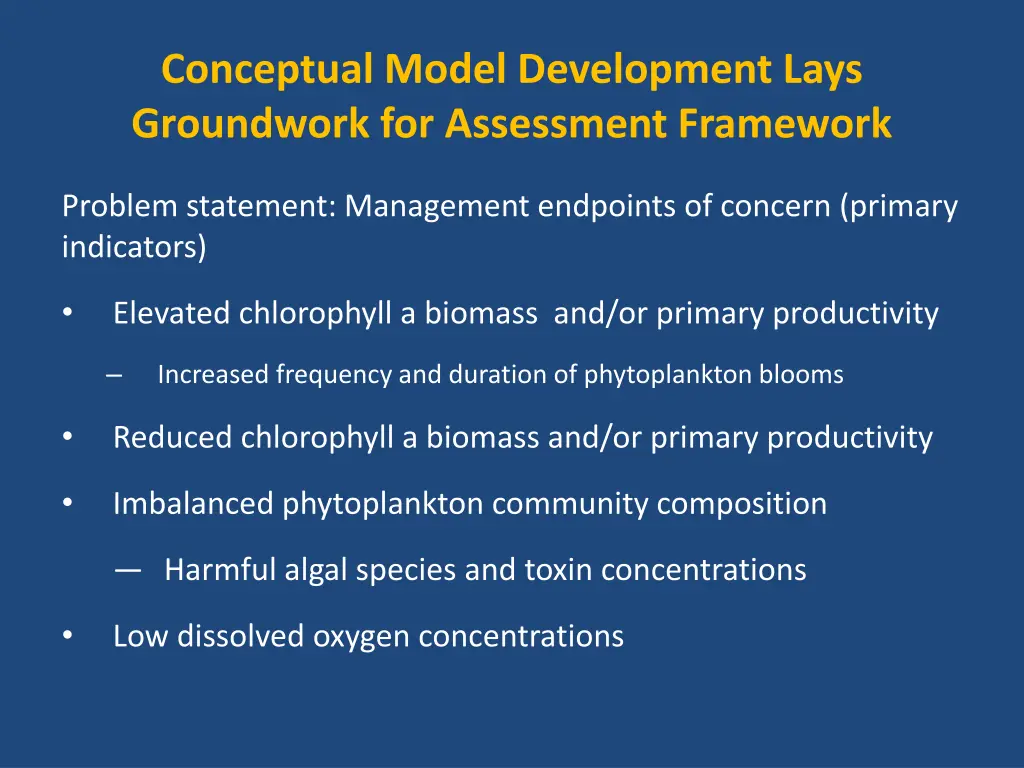 conceptual model development lays groundwork