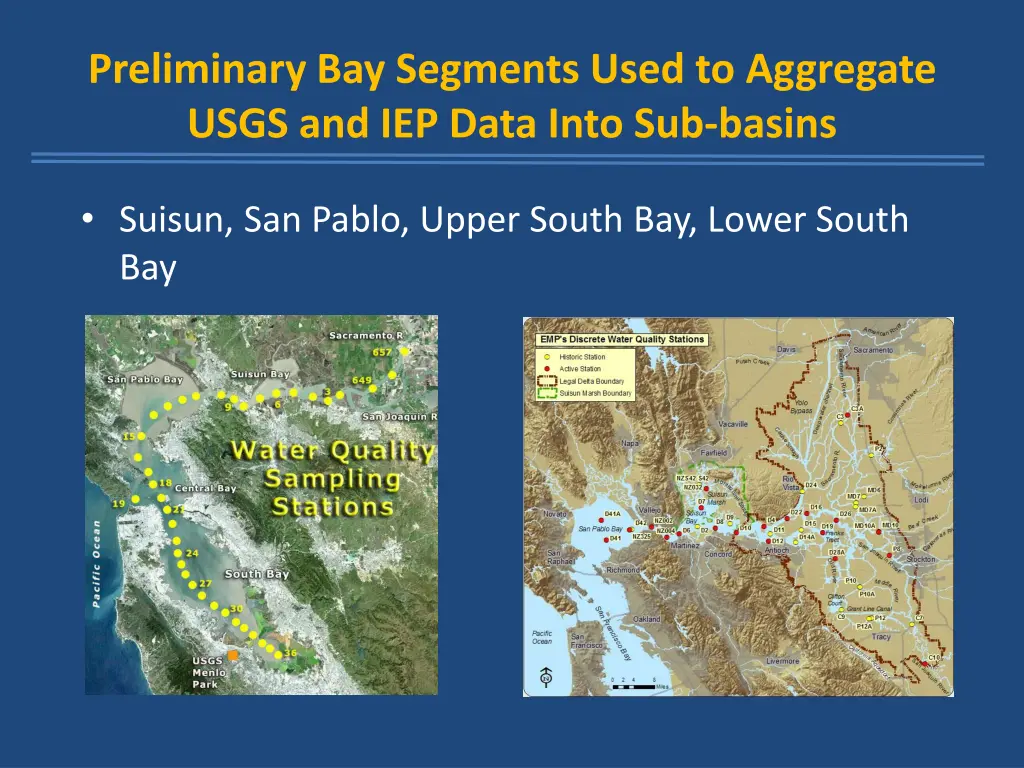 preliminary bay segments used to aggregate usgs