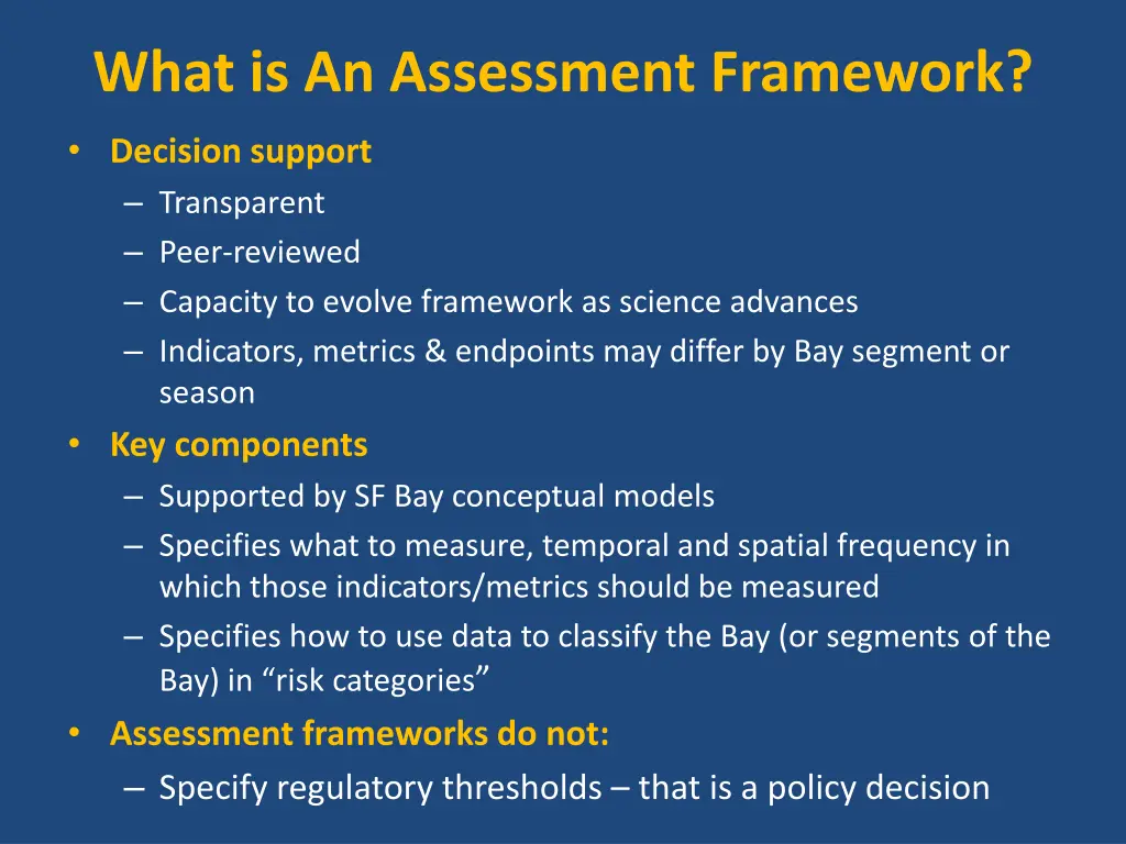 what is an assessment framework