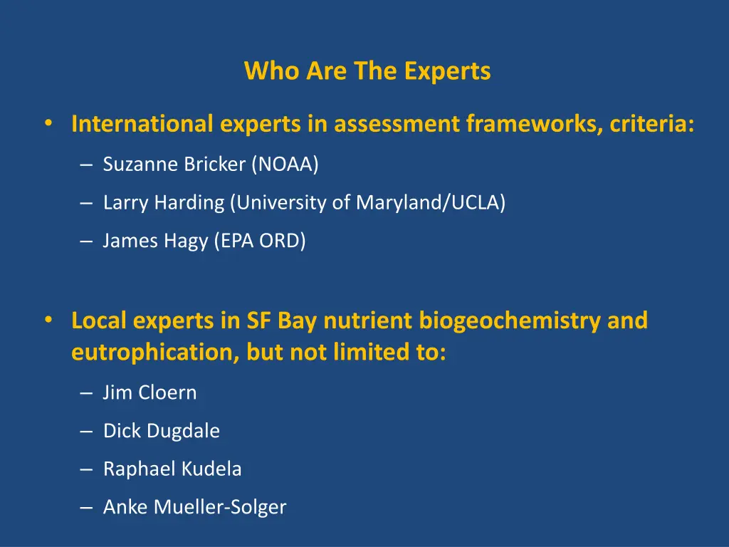 who are the experts