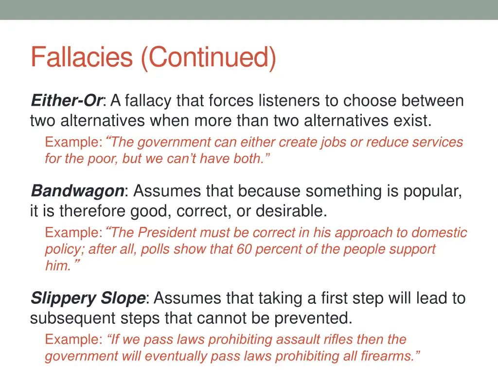 fallacies continued 1