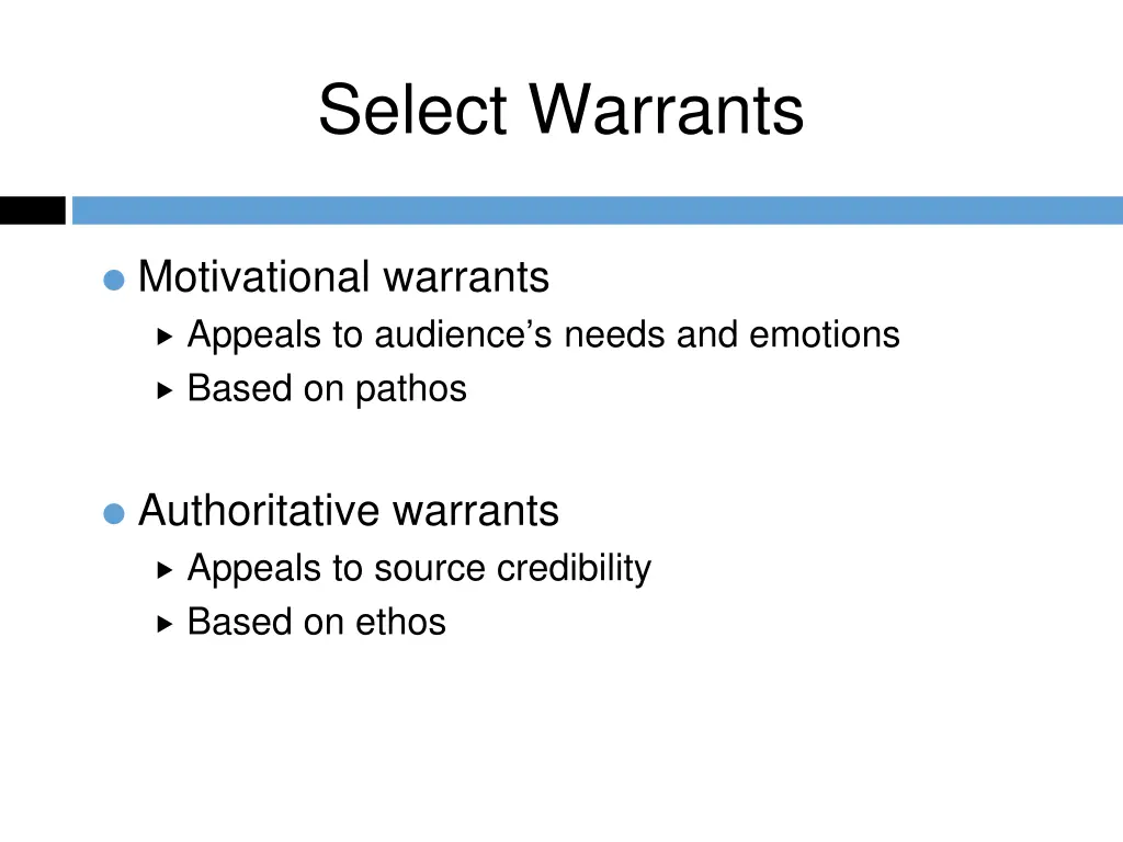 select warrants
