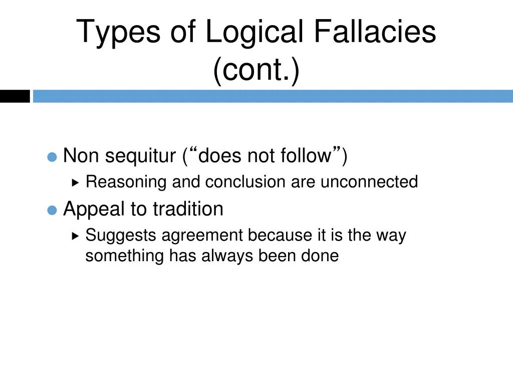 types of logical fallacies cont