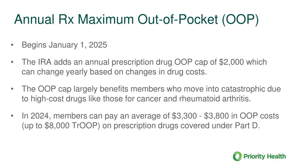 annual rx maximum out of pocket oop