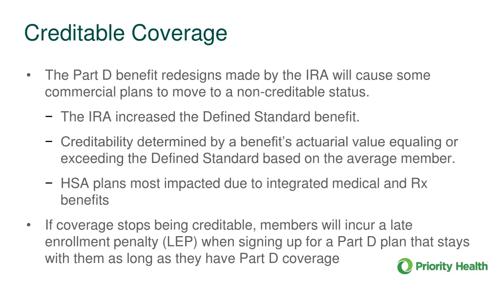 creditable coverage