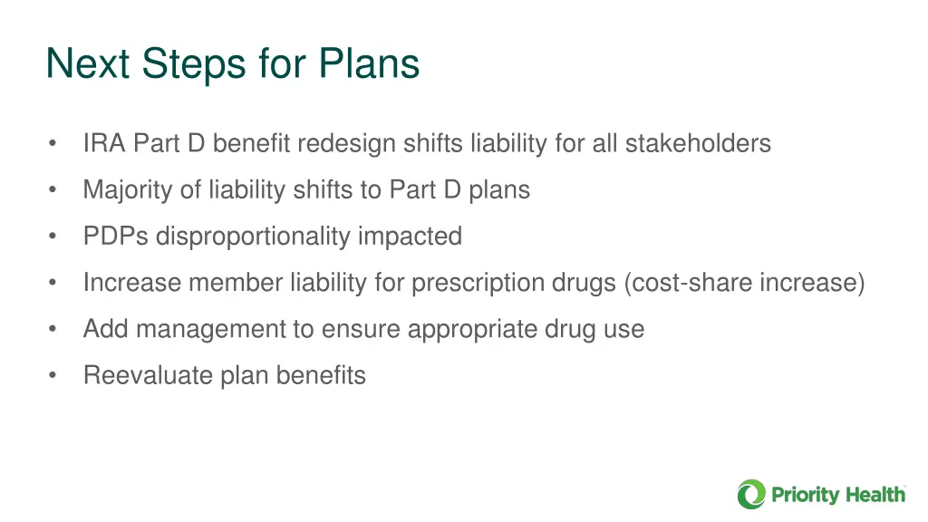 next steps for plans