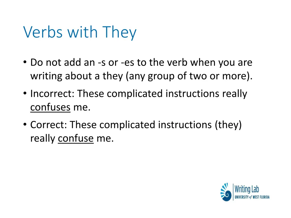 verbs with they