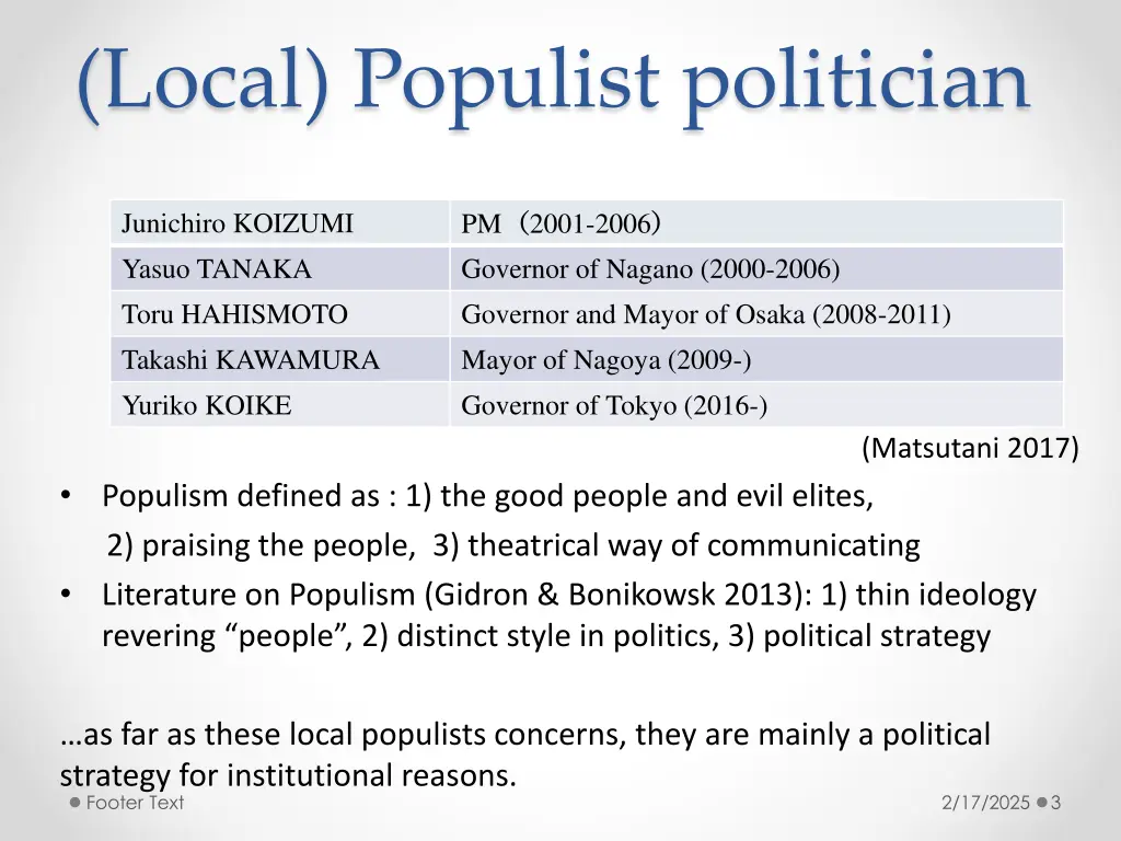local populist politician