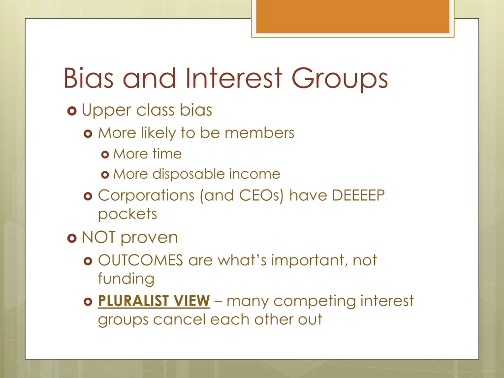 bias and interest groups upper class bias more