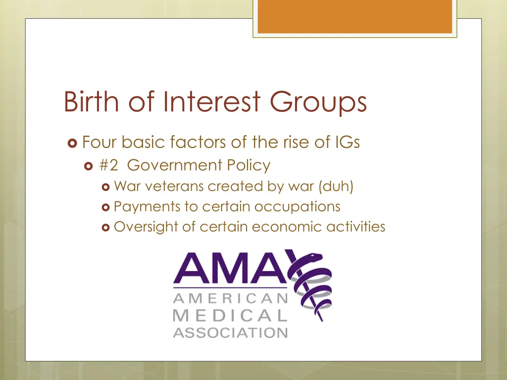 birth of interest groups 1