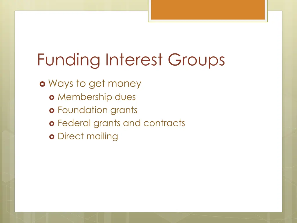 funding interest groups