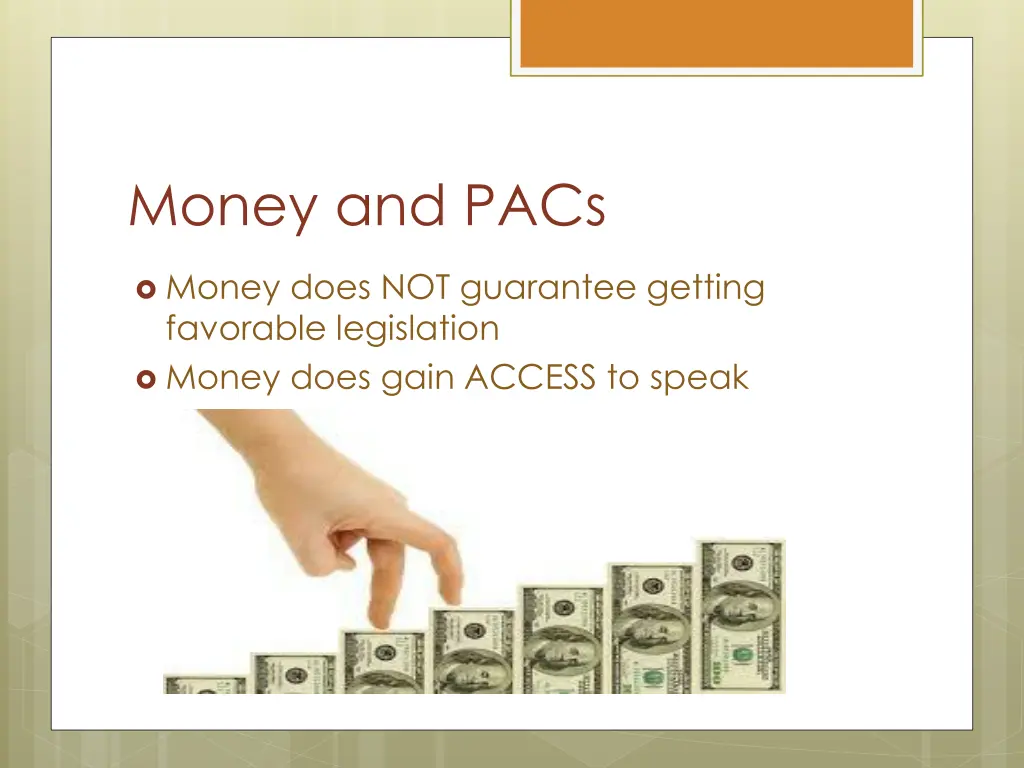 money and pacs