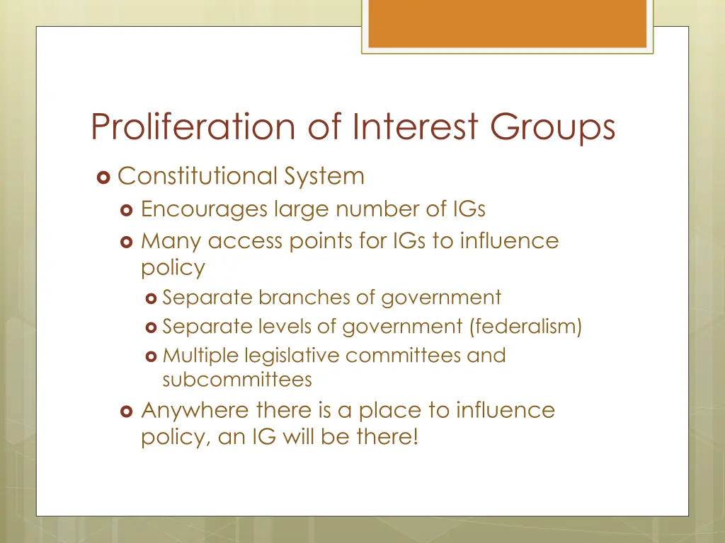 proliferation of interest groups 1