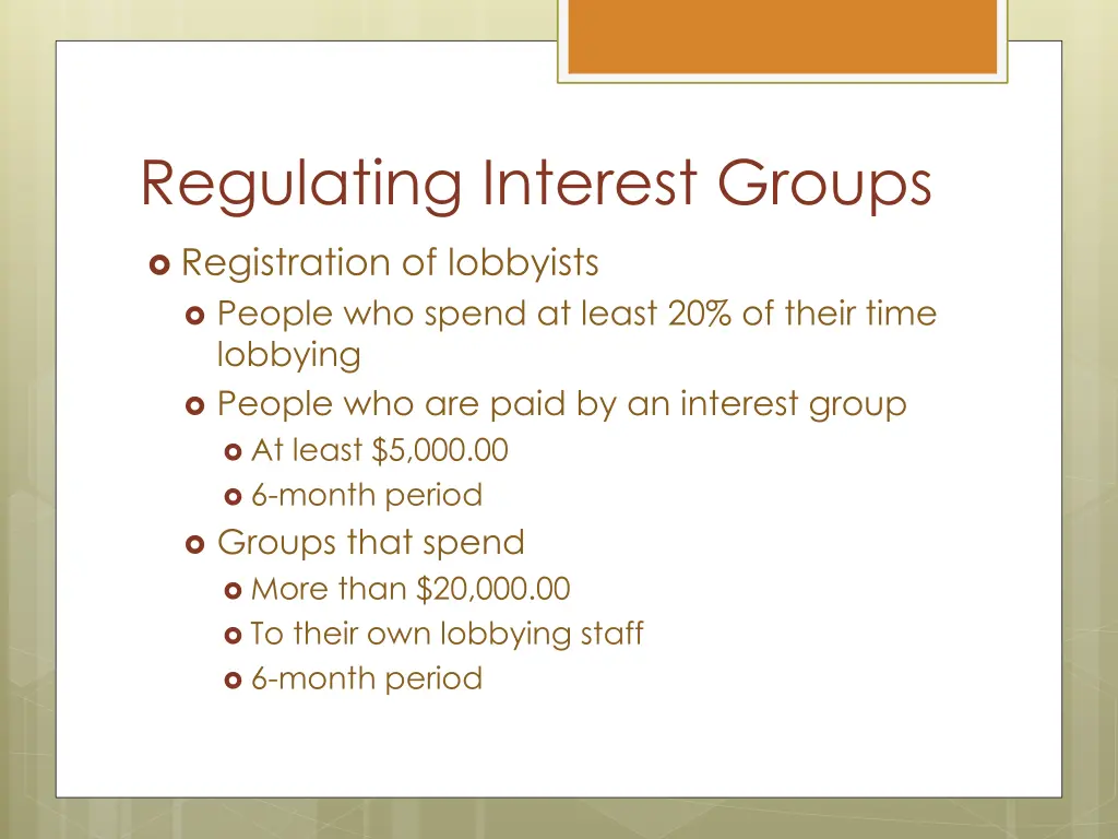 regulating interest groups