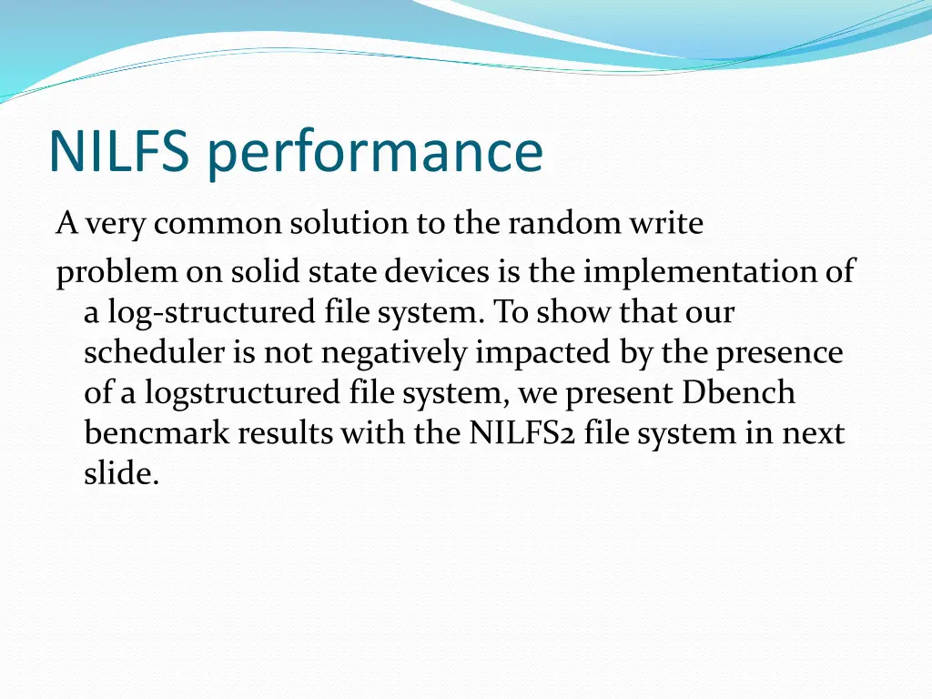 nilfs performance
